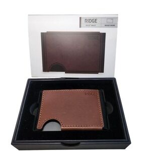 RIDGE BIFLEX WALLET Leather Whiskey Brown Rugged Compact Cardholder NEW